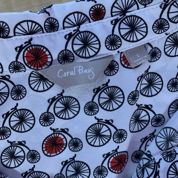 Coral Bay Shirt Blouse Collar Roll-up Long-sleeved pockets Bikes Retro - Picture 12 of 16